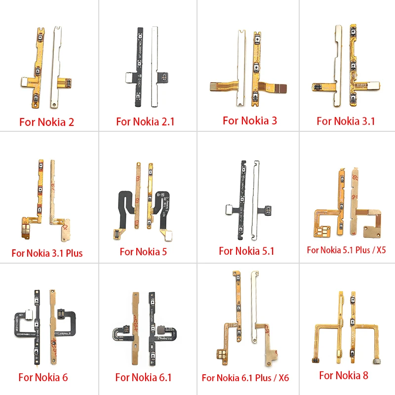 

Кнопка включения/выключения питания, кнопка громкости, гибкий кабель для Nokia 2, 3, 5, 6, 7, 8, 2,1, 3,1, 5,1, 6,1 Plus, 7,1, 8,1