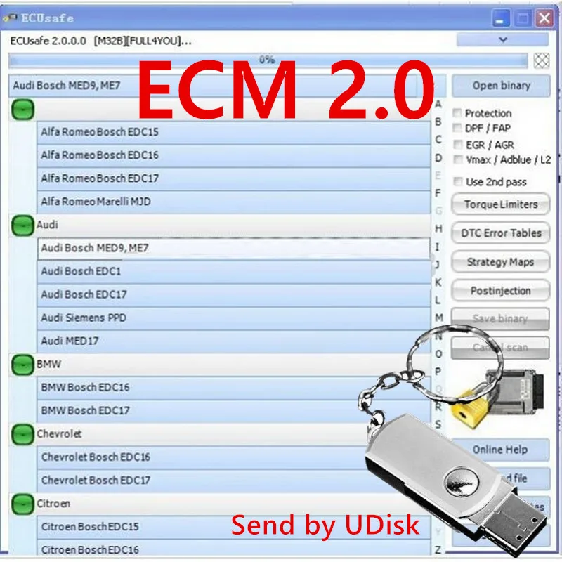 2021 горячая Распродажа ECUSafe 2 0 ECU ECM диагностический инструмент CD DVD программное