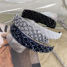 Crystal Beaded Hair Accessories Retro Handwork Weave Headband The New Fashion Face Wash Hair Band (4)