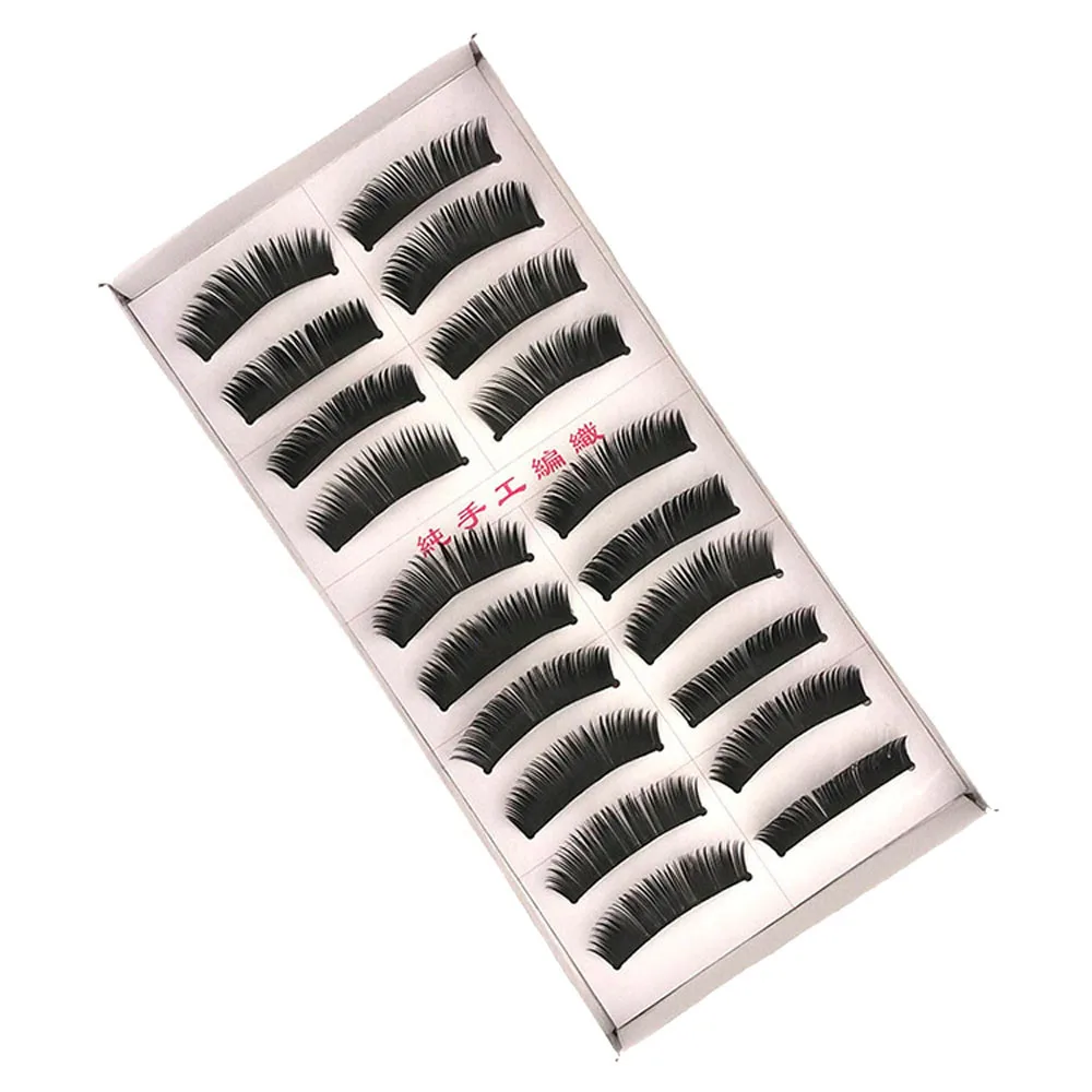 

10 Pairs Thick Long Cross Party False Eyelashes Set Black Band Fake Eye Lashes maquillaje faux cils pestaas postizas