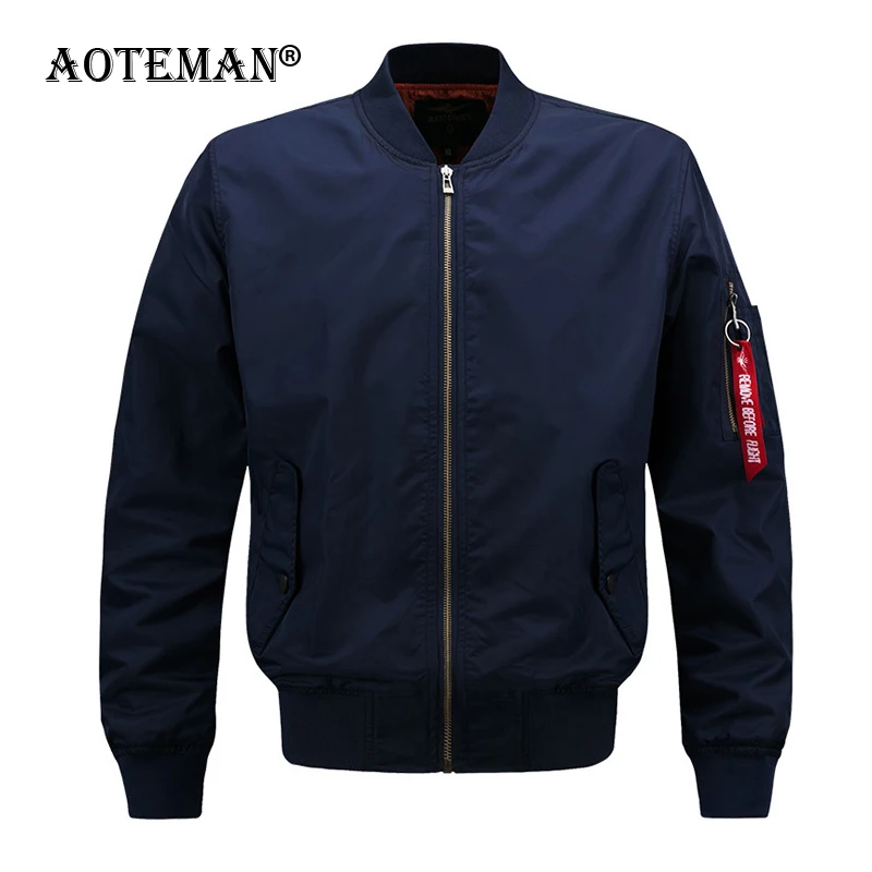 

Мужская куртка-бомбер, пальто на весну и осень, армейская куртка в стиле милитари, модная мужская одежда 2020, однотонная мужская верхняя одеж...