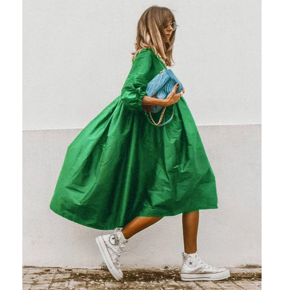 

Lugentolo Summer Dress Women Irregular Hem Solid Half Sleeve Loose Casual Fashion O-Neck Polyester A-Line Womens Dresses