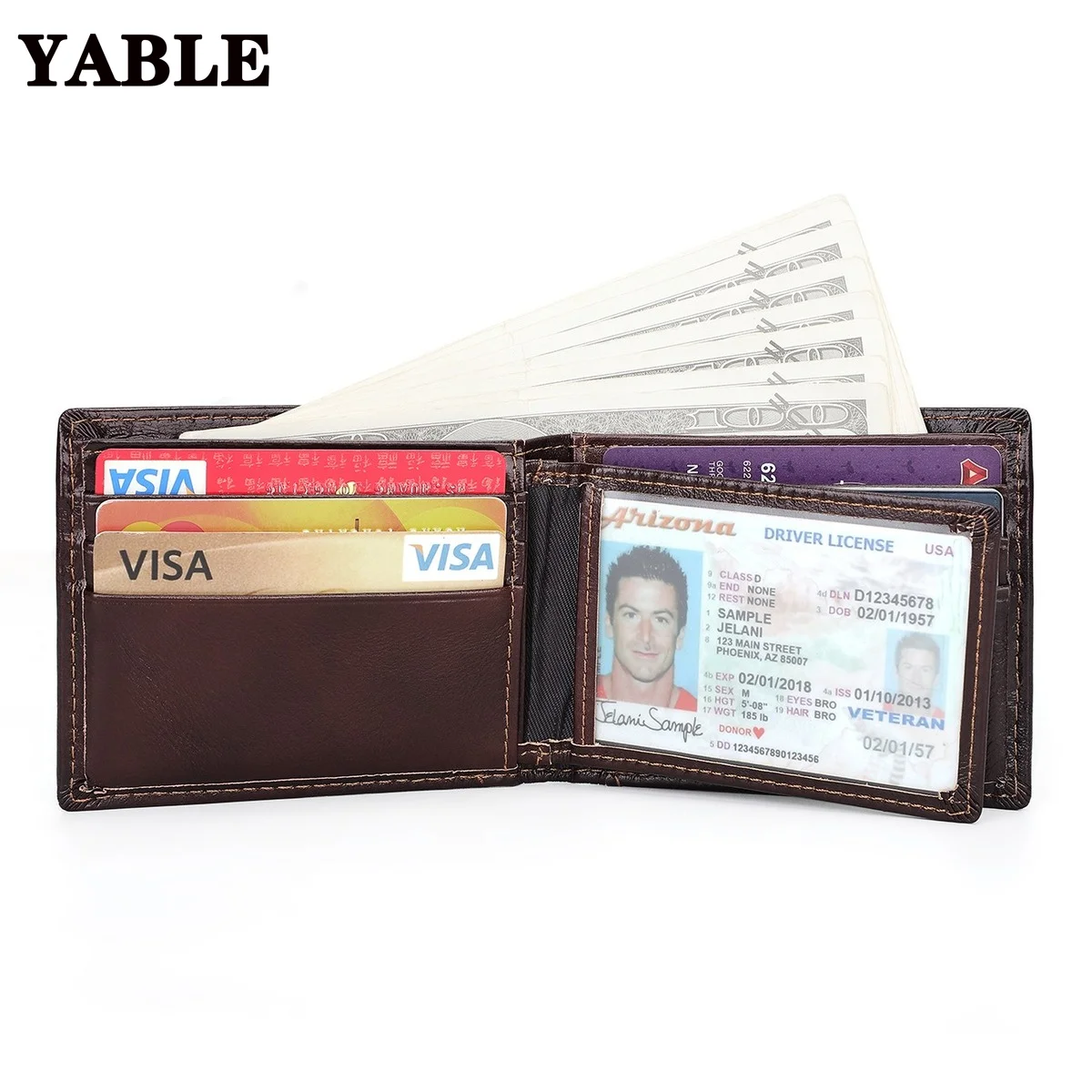Wallet Top Layer Leather Short Wallet Vintage Dollar Wallet RFID Wallet