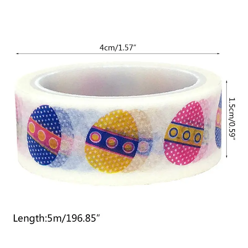 

Easter Eggs Sticker 5m/16.40ft Tape Roll DIY Hand Account Notebook Phone Case Scrapbook Album Decorations Festival New Year