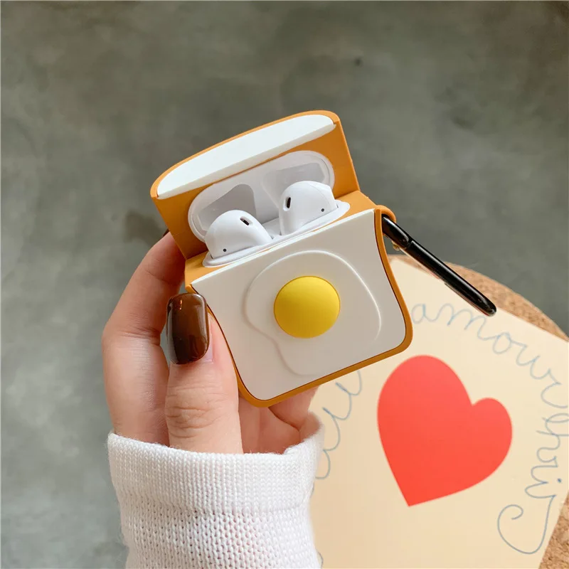 3D защитный чехол для AirPods pro милый силиконовый Bluetooth наушников Airpods 2 тостов с
