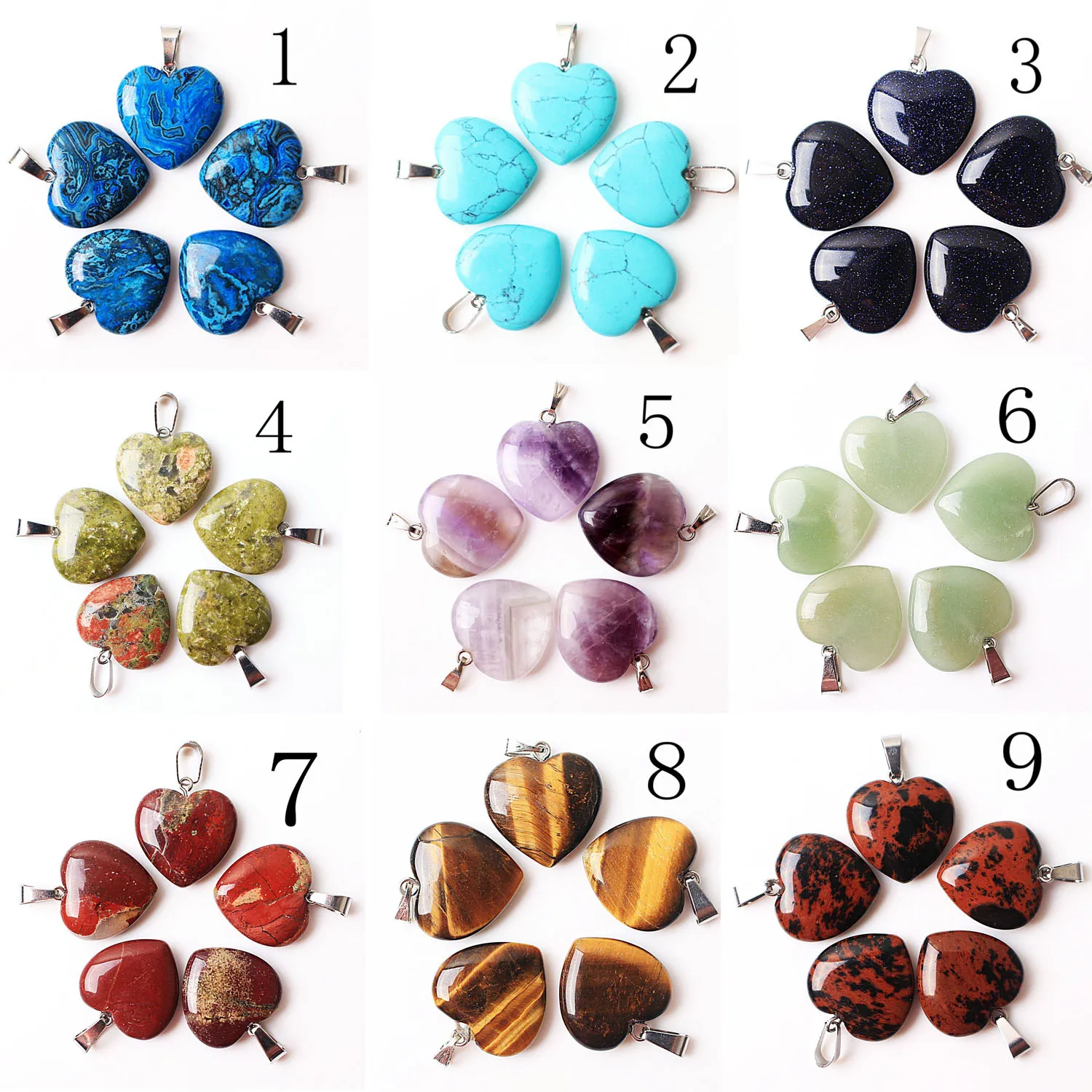 Бусины с кристаллами в форме сердца 20 мм 5 шт.|Камни| |