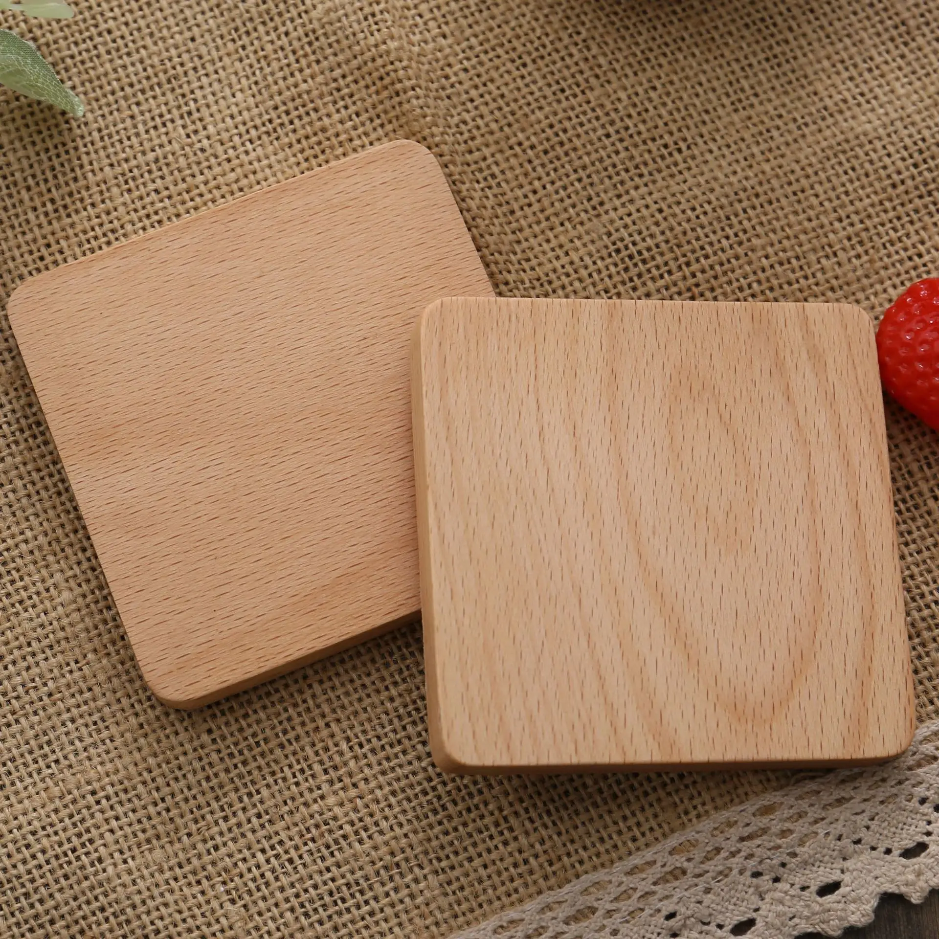 

1/2/4/PCS Table placemats for table mat Heat Insulation Non-Slip Drink Cup Coasters for glasses 8.8cm Wooden Hot pad Kitchen mat