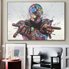 Художественные настенные картины Marvel Человек-паук граффити на холсте Росомаха уличные художественные плакаты картина на блестящей ткани картины для декора комнаты