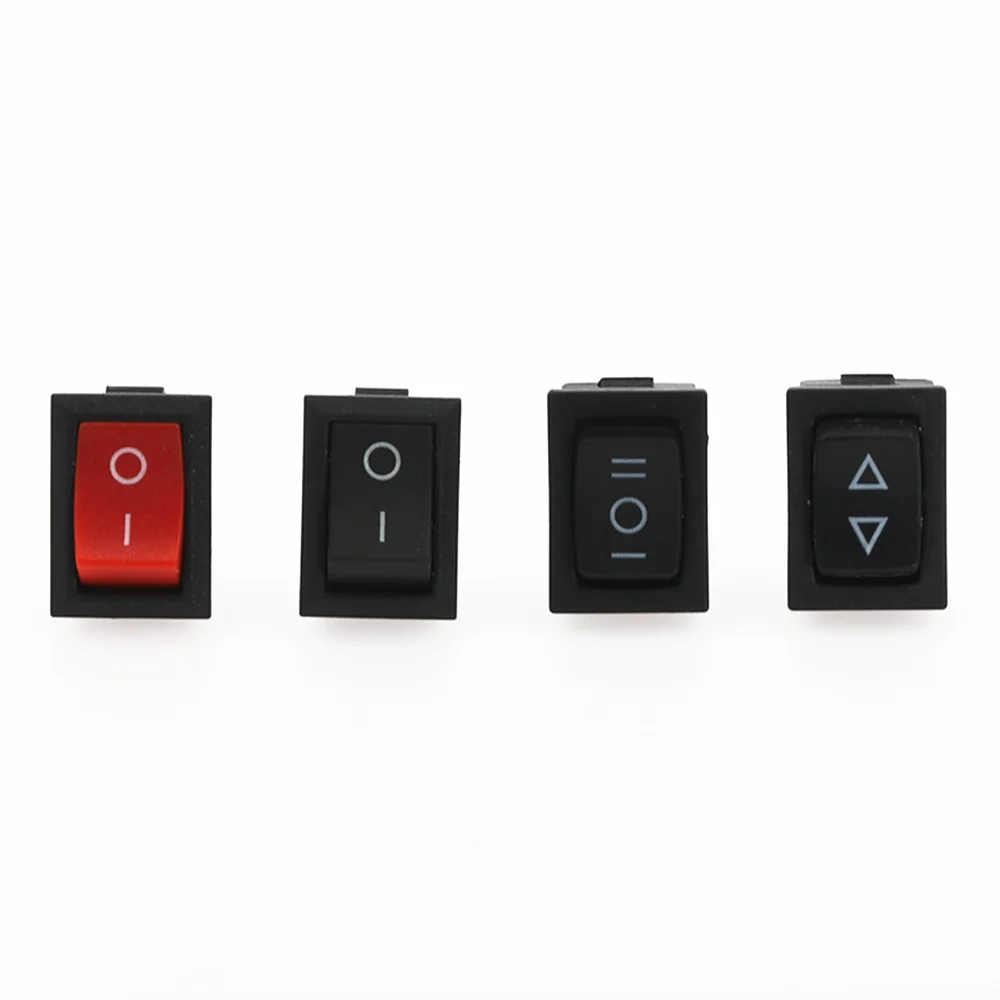 5 шт. KCD1 3Pin автомобиля кулисный переключатель 6A/10A 250V/125V AC красный желтый и зеленый