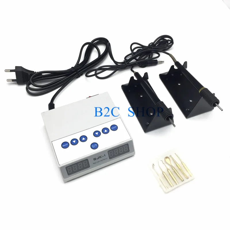 Dental Lab Electric Thin Waxer Carving knife Machine Double Pen 6 Wax Tip Pot Dental Lab