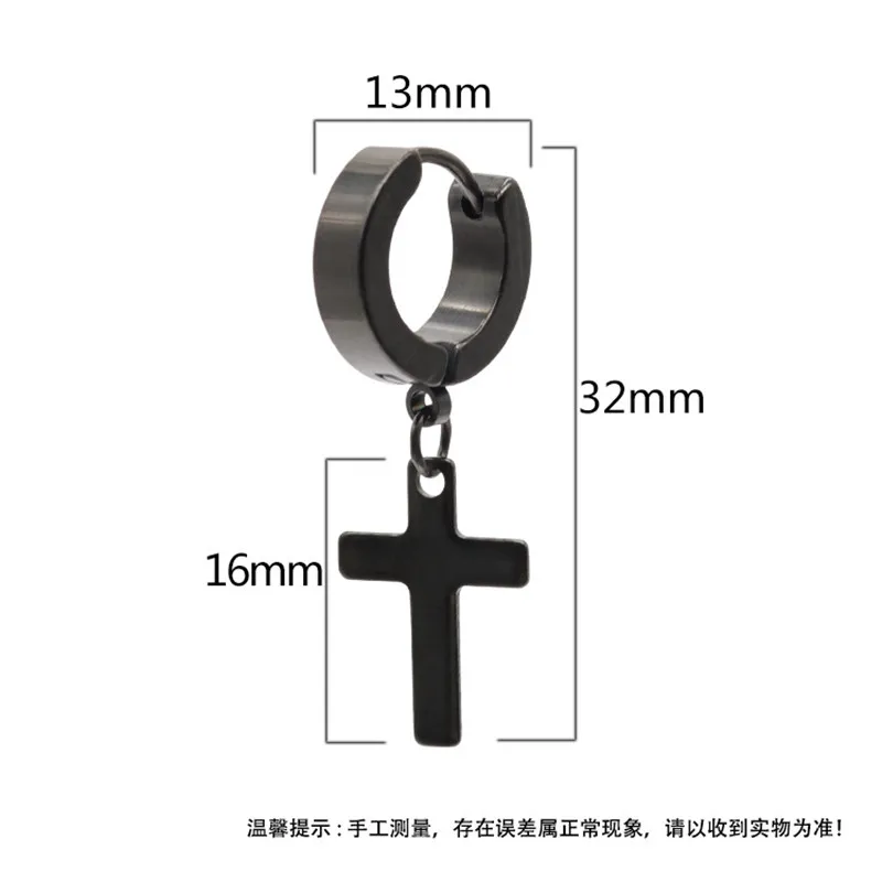 

Fashion Stainless Steel Cross Earrings Punk Jewelry For Cool Women Girl Friendship Gifts Accessories