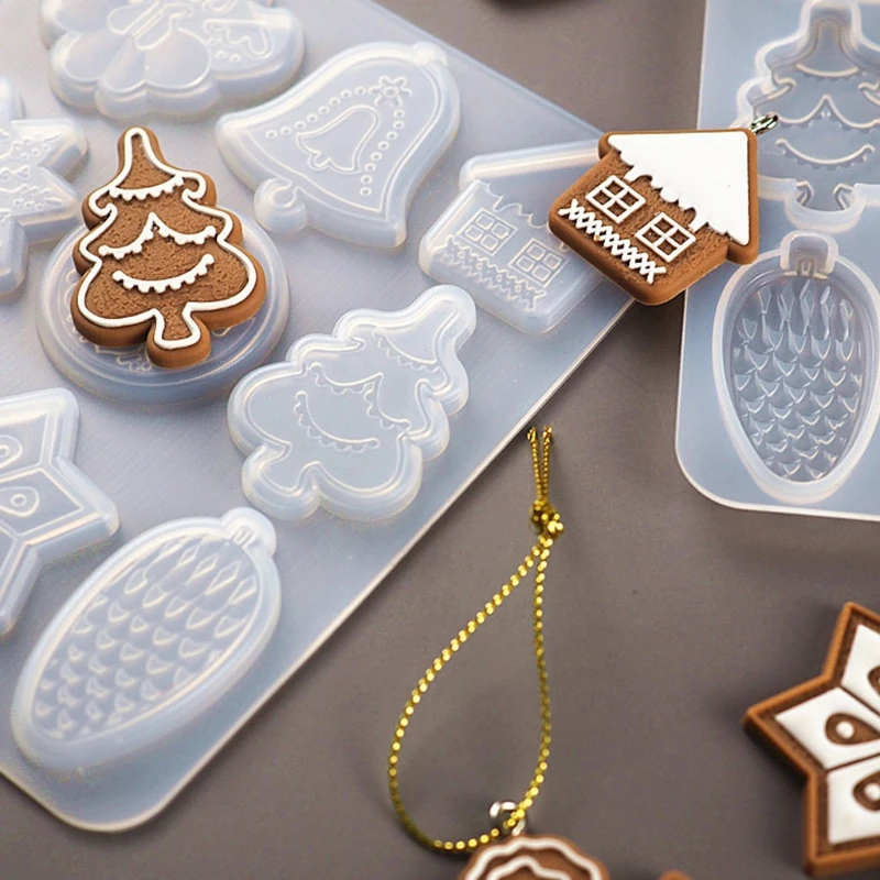 

Crystal Epoxy Resin Mold Christmas Listed Pendant Silicone Mould DIY Crafts Jewelry Making Tools
