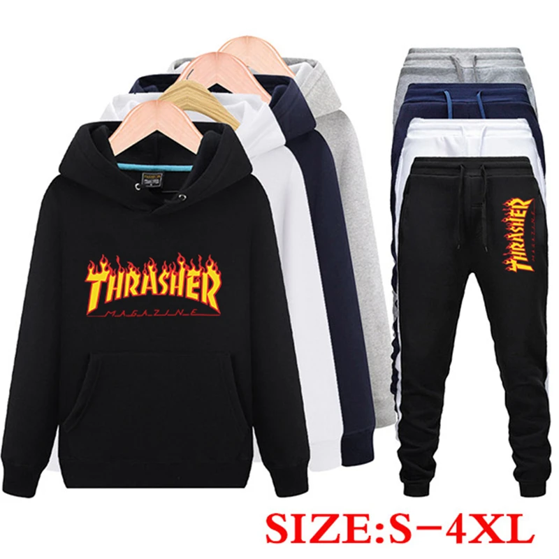 

2021 New Fashion Men Tracksuits Casual Long Sleeve Hoodies and Pants 2 Piece Set Jogging Clothes Suits Pullover Sweatshirts Sets