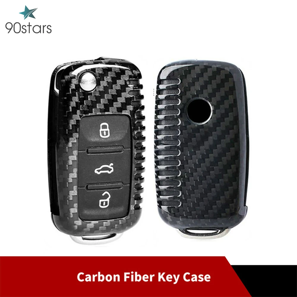 Углеродное волокно чехол ключа дистанционного управления автомобилем для VW Golf