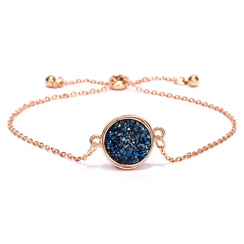 Rinhoo Кристальный браслет Простой Круглый кластерный браслет для женщин Bling натуральный камень браслет ювелирные изделия вечерние аксессуары