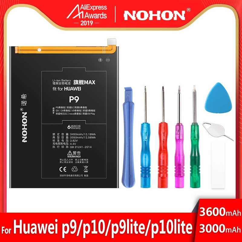 NOHON Батарея для huawei P9 P10 Lite Honor 8 9 5C 7C 7A 4X 7i фотоаппаратов моментальной печати 7S HB366481ECW HB386280ECW Замена литий-полимерный аккумулятор