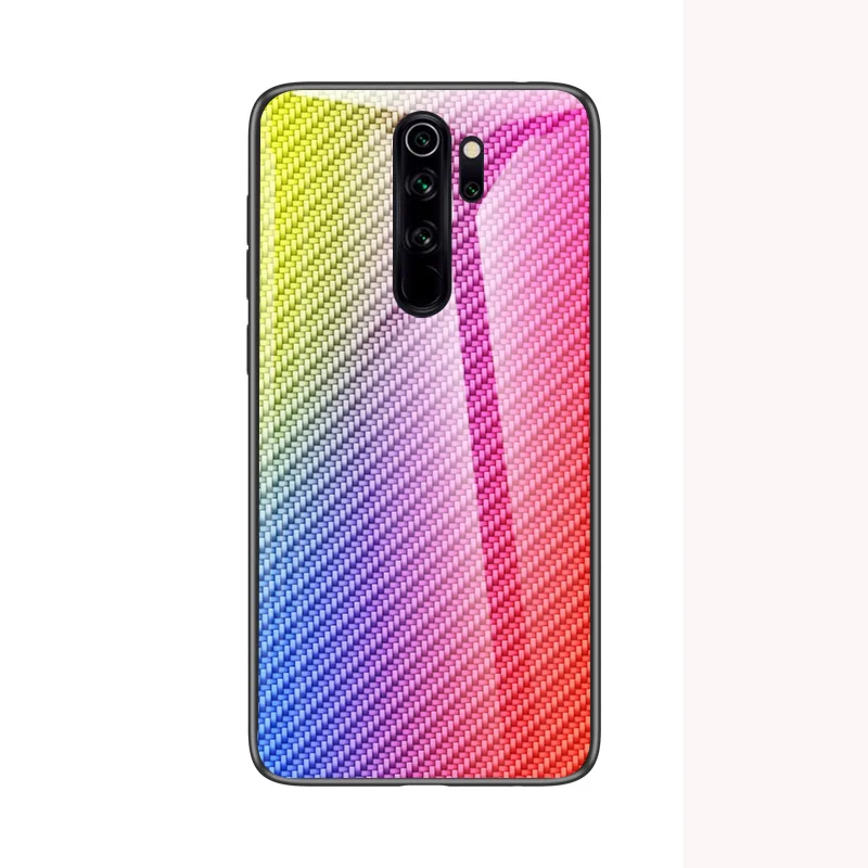 Розовый Для Xiaomi Redmi Note 8 Pro Чехол из закаленного стекла с градиентом задняя крышка Мягкий силиконовый чехол для телефона для Redmi Note 8T 8 Pro - Цвет: Розовый