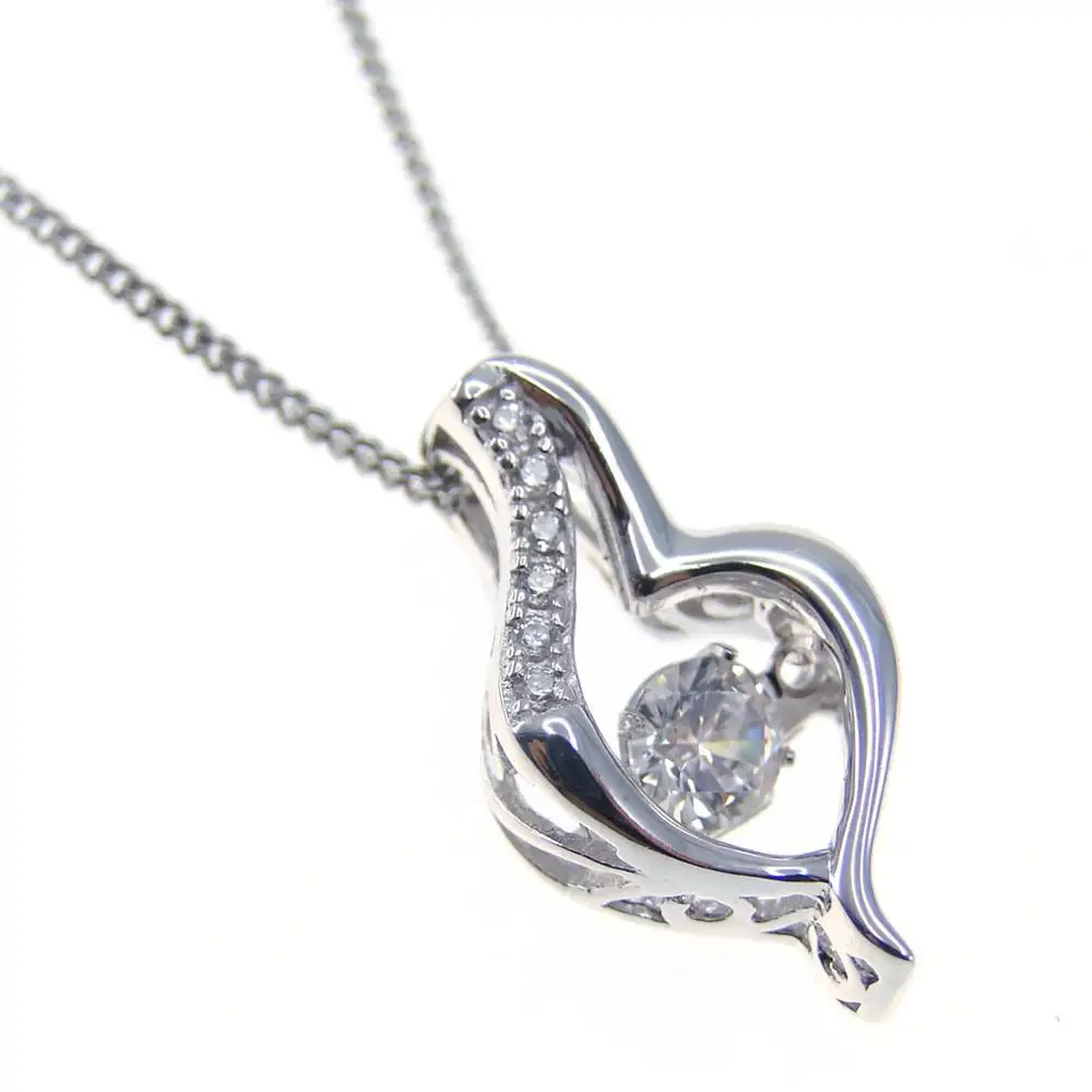

925 Sterling Silver Moving Stone Pendants Dancing Diamond Dancing CZ Women's Pendant
