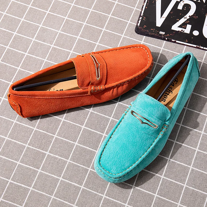 

New Peas Shoes Summer Men Loafers Shoes Spring Men Casual Boat Shoes Light Flock Youth Men Shoes Breathable Flat Footwear %