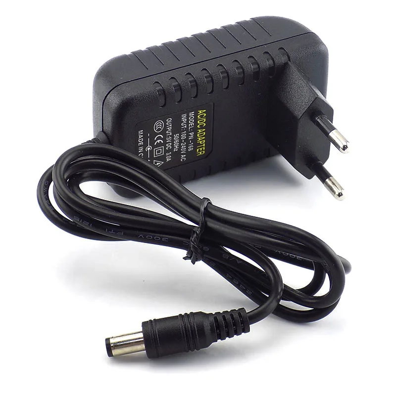 

DC 5V 3A Power Supply Charger Transformer Adapter 3000mA 100V-240V Switch 5.5mm x 2.1-2.5mm EU US Cord Plug For Strip LED TV Box
