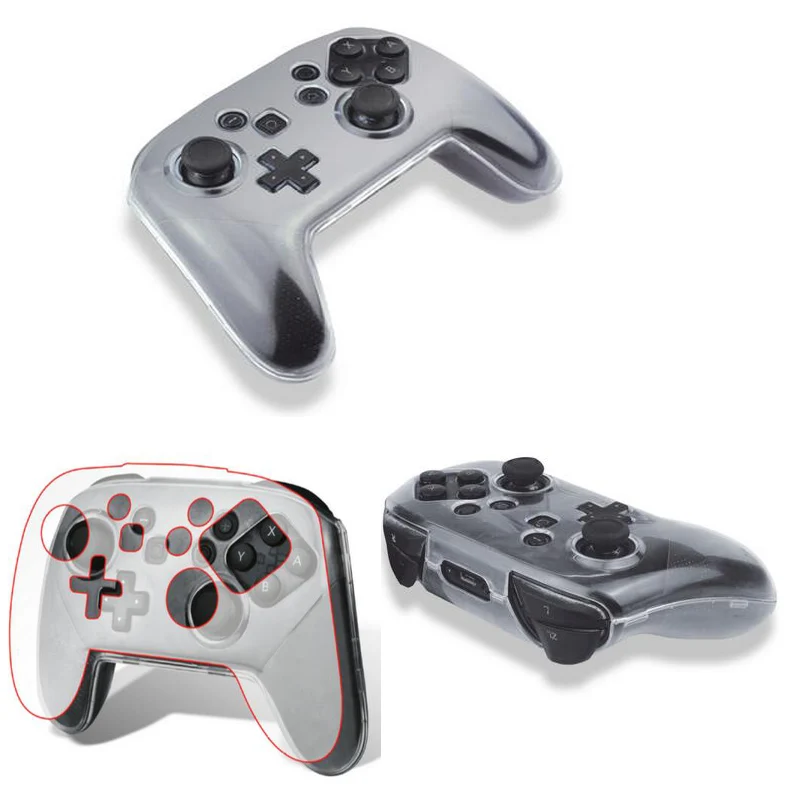 Anti-Slip Crystal PC Transparent Protective Carrying Skin Case Hard Shell Cover for Nintend Switch NS Pro Gaming Controller | Электроника