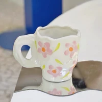 mug coffee cup birthday d%c3%a9corations %d0%b7%d0%b0%d0%b2%d0%b0%d1%80%d0%bd%d0%b8%d0%ba %d0%b2 %d0%ba%d1%80%d1%83%d0%b6%d0%ba%d1%83 hamster hand pinch handmade irregular hand painted flower ceramic ins