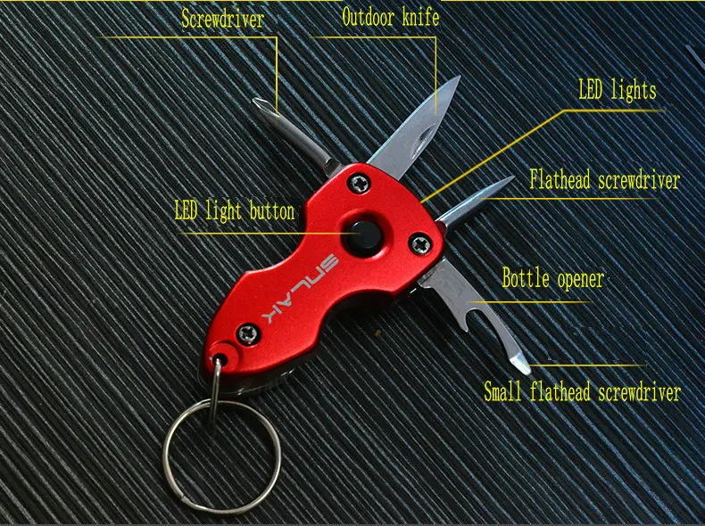 

7 -in-1 multi-function tool outdoor knife bottle opener combination tool keychain EDC folding knives