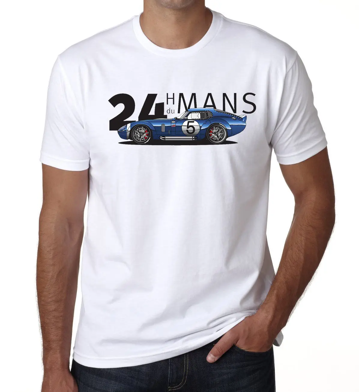

Горячая Распродажа 100% хлопок американская машинка Shelby 24 часа Du Mans 1964 Мужская футболка унисекс белая футболка модная забавная Новинка