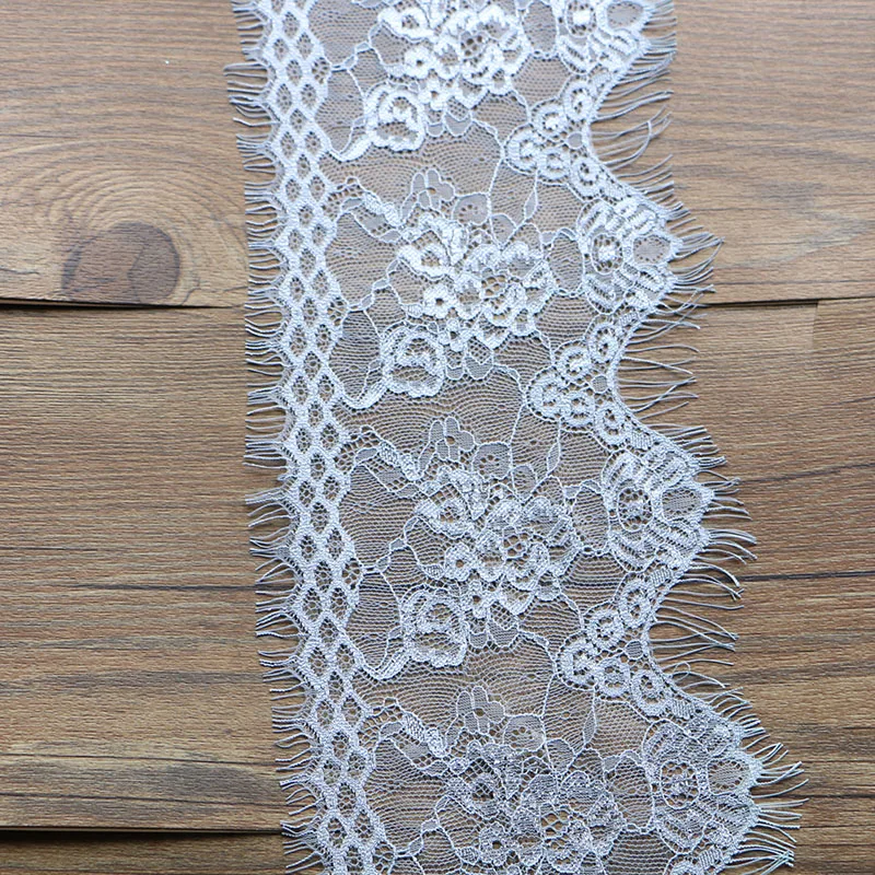 3 м/лот 13 см greywidth ресницы кружевная отделка цветок односторонняя волна ткань