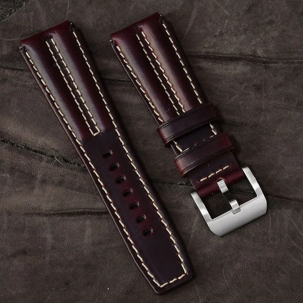 San Martin Horween Cow Leather Watchbands Watch Straps Bands 22mm Strap Comfortable Belts For Men Watches Retro Stylish Business