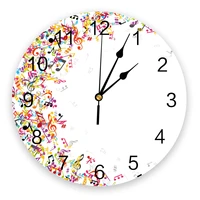 colorful musical notes music symbol living room clock wall round clocks decor home bedroom kitchen decoration wall clocks