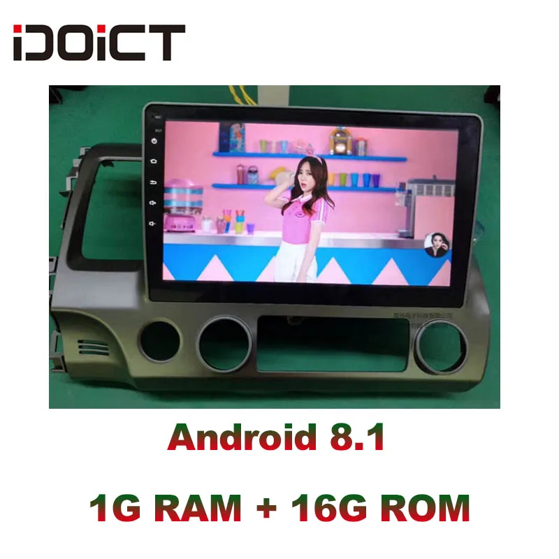 IDOICT Android 8 1 автомобильный DVD плеер GPS навигация Мультимедиа для Honda Civic радио 2008-2011