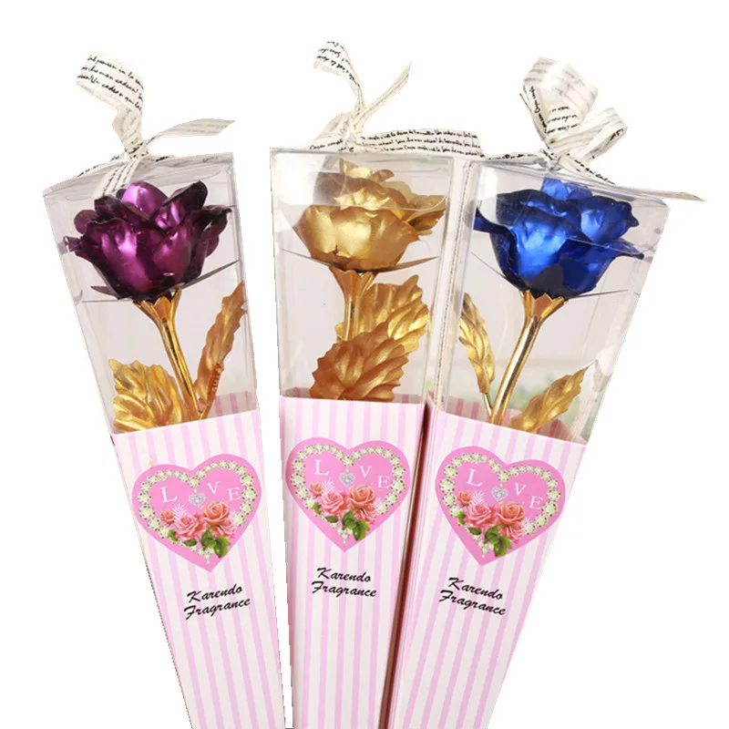 Креативный подарок на день Святого Валентина позолоченный розовый с покрытием