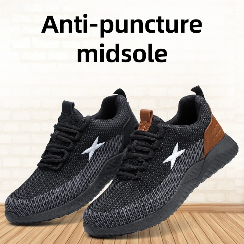 

Safety Work Boots For Men Steel Toe Safety Shoes Men Boots Anti-puncture Indestructible Shoes Work Boots Breathable Male Shoes