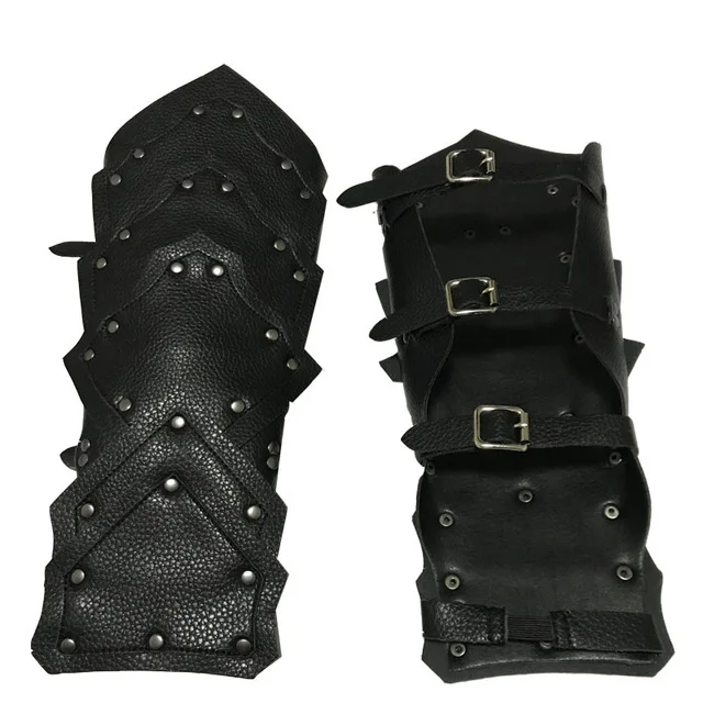 Кожаный нарукавник средневековый воин Larp Knight с пряжкой Броня заклепками