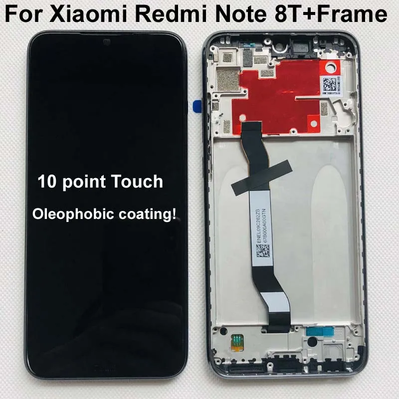 ЖК дисплей и сенсорный датчик в сборе с рамкой для Xiaomi Redmi Note 8T 10 точек касания 6 3