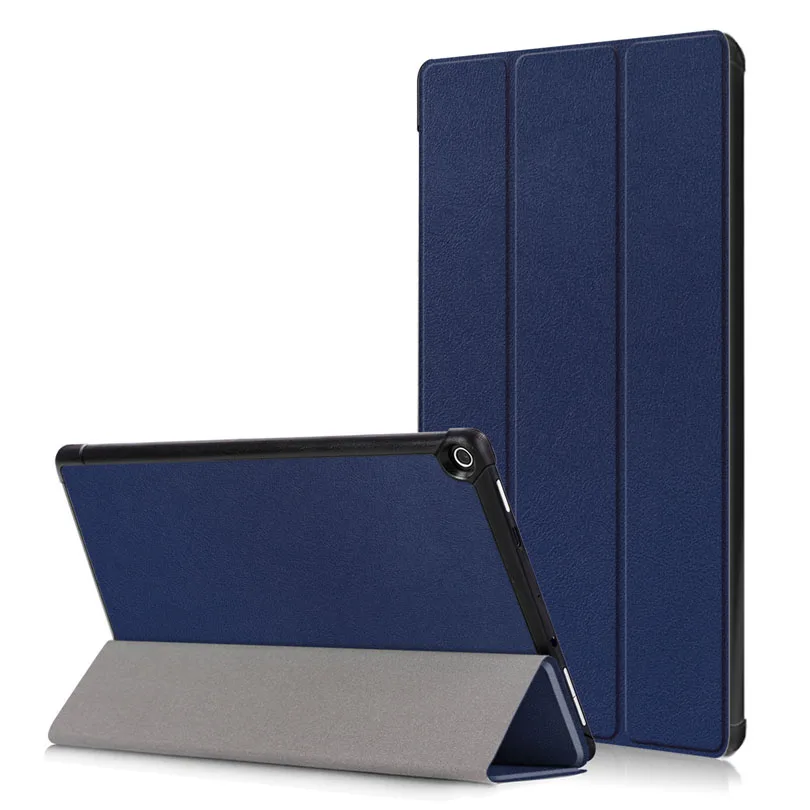 Dark Blue Ультра тонкий чехол Funda для Amazon Kindle Fire HD 10 10," планшет из искусственной кожи Умный Магнитный защитный чехол-подставка - Цвет: Dark Blue