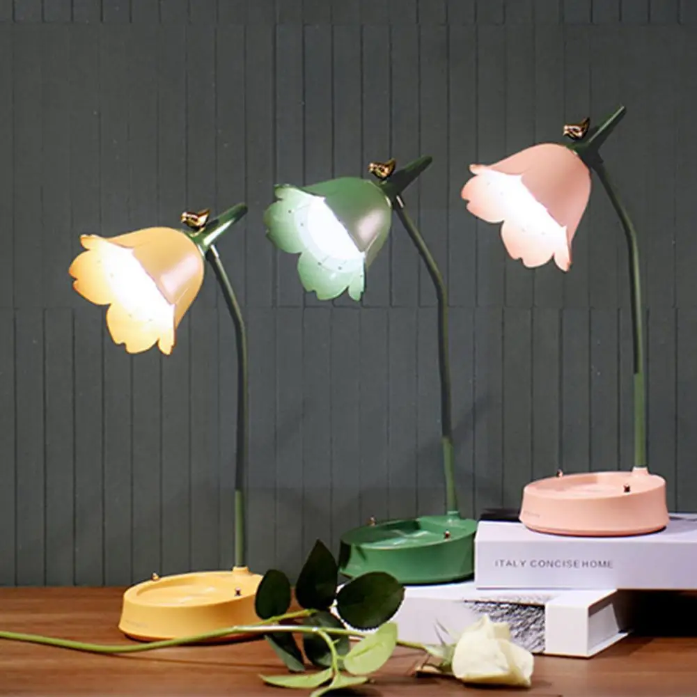 

Flower Led Desk Lamp Student Bedroom Room Lighting N2 Lamp Reading Lamp Eye Light Table Multi-function B1p8