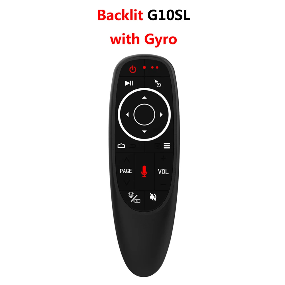 Gyro with backlit 2,4G беспроводной умный голосовой пульт дистанционного управления G10 Gyro IR Learning Fly Air mouse с микрофоном для X96 Mini H96 Max Android tv Box - Цвет: Gyro with backlit