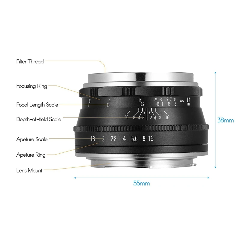 25 мм F1.8 мини объектив с фиксированным фокусом подходит для объектива OLYMPUS/Panasonic M4/3