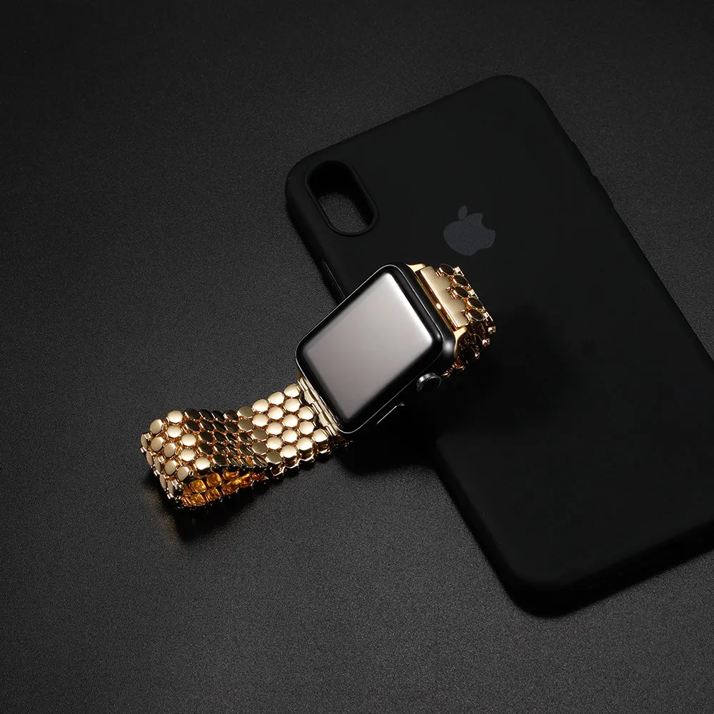 Браслет звеньевой для Apple Watch band 44 мм 40 металлический ремешок iwatch series 6 se 5 4 3 2 42 38