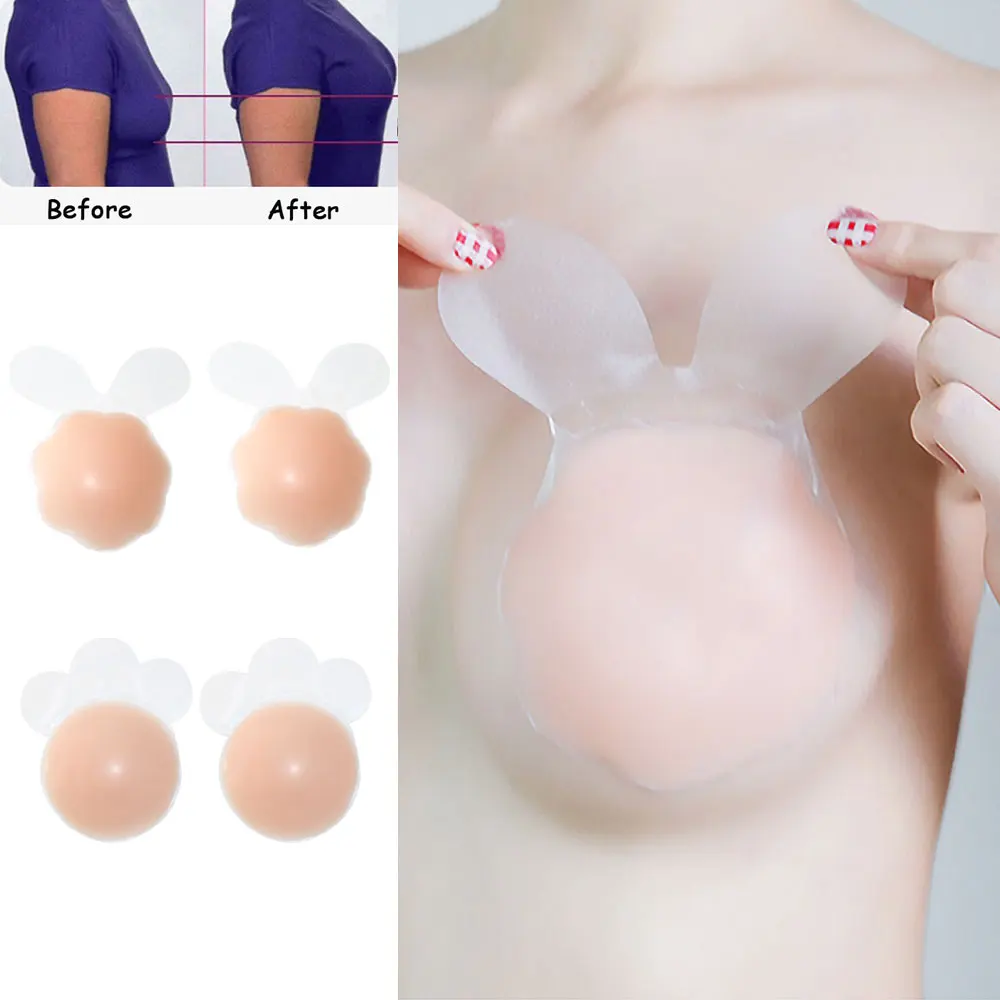 

Silicone Invisible Adhesive Bra Reusable Bralette Push Up Breast Petals Lift Nipple Cover Sticky Backless Strapless Bras