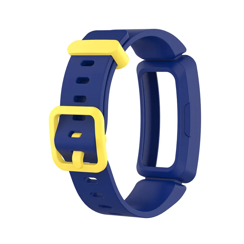 NavyYellow Замена классический силиконовый ремешок Браслет для Fitbit ace 2 Дети часы ремешок для inspire/inspire огнеупорные часы - Цвет: NavyYellow