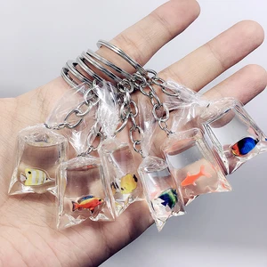 1PC Creative New Resin Goldfish Shape Keychain Fish Water Bag Charms Resin Fish Charms Pendants in Pakistan