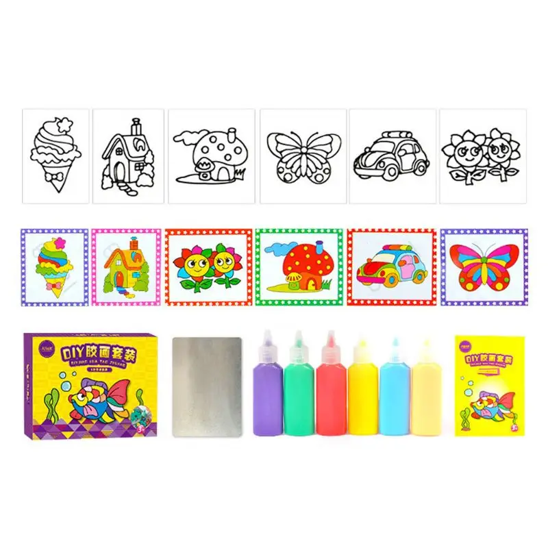 Kids DIY Drawing Toys Cartoon Glue Tempera Painting for Kindergarten Educational Art Craft Wholesale | Игрушки и хобби