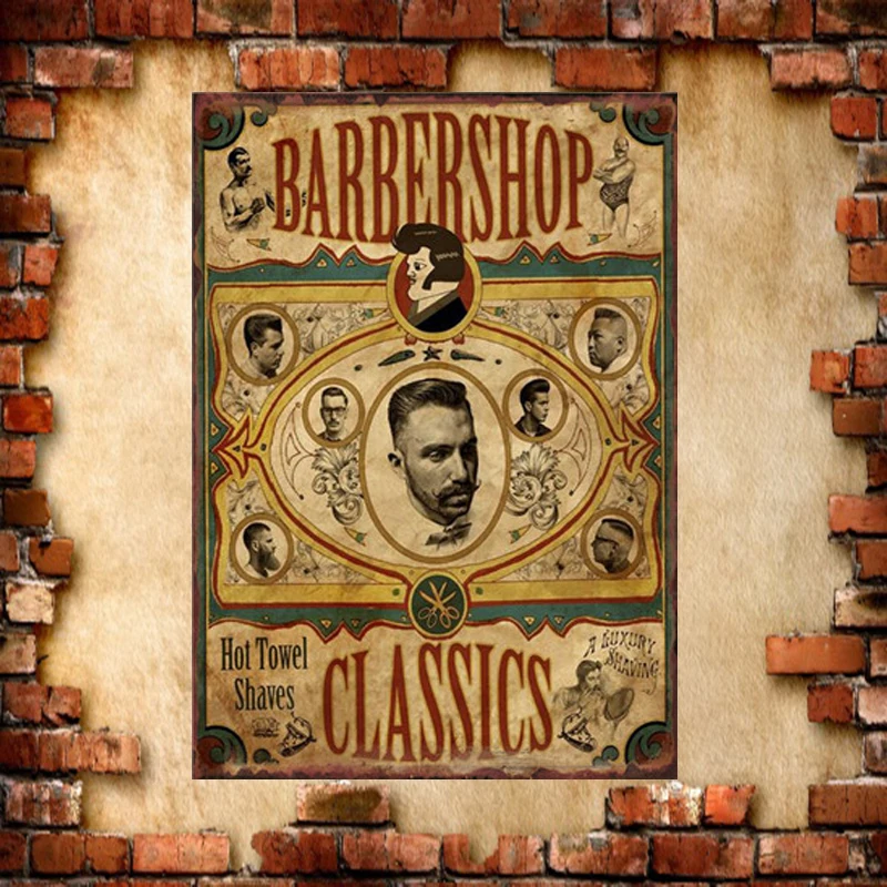 Тёмно-синий Reclame Borden Barbershop металлический знак Ecoration Винтажные Украшения для парикмахера 20x30 см - Цвет: Тёмно-синий