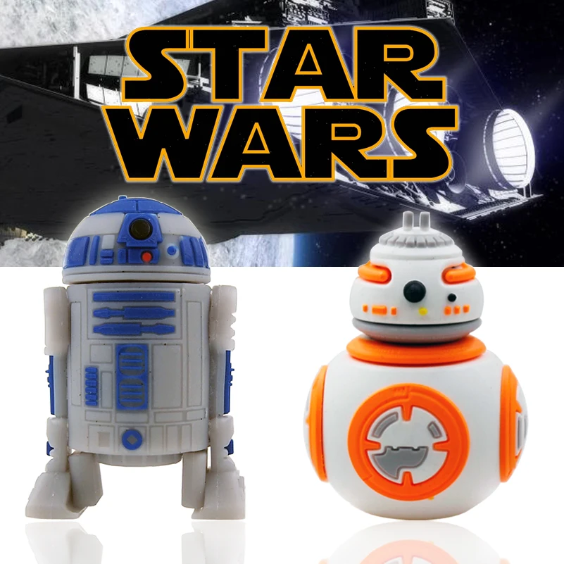 USB 2 0 32GB R2D2 Memoria Stick & BB 8 Flah Drive Pendrive Memory флэш память Pen от Star War Disk on Key|USB