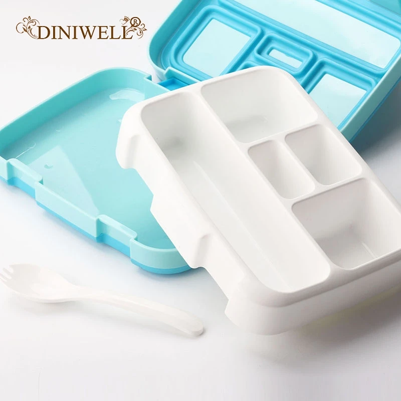 Bento Box пластиковый герметичный Ланч-бокс с пятью отсеками из пшеничного волокна