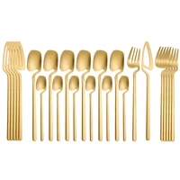 24pcs table cutlery stainless steel silver gold cutlery dinnerware set cutlery set spoon knife fork cutlery set tableware set
