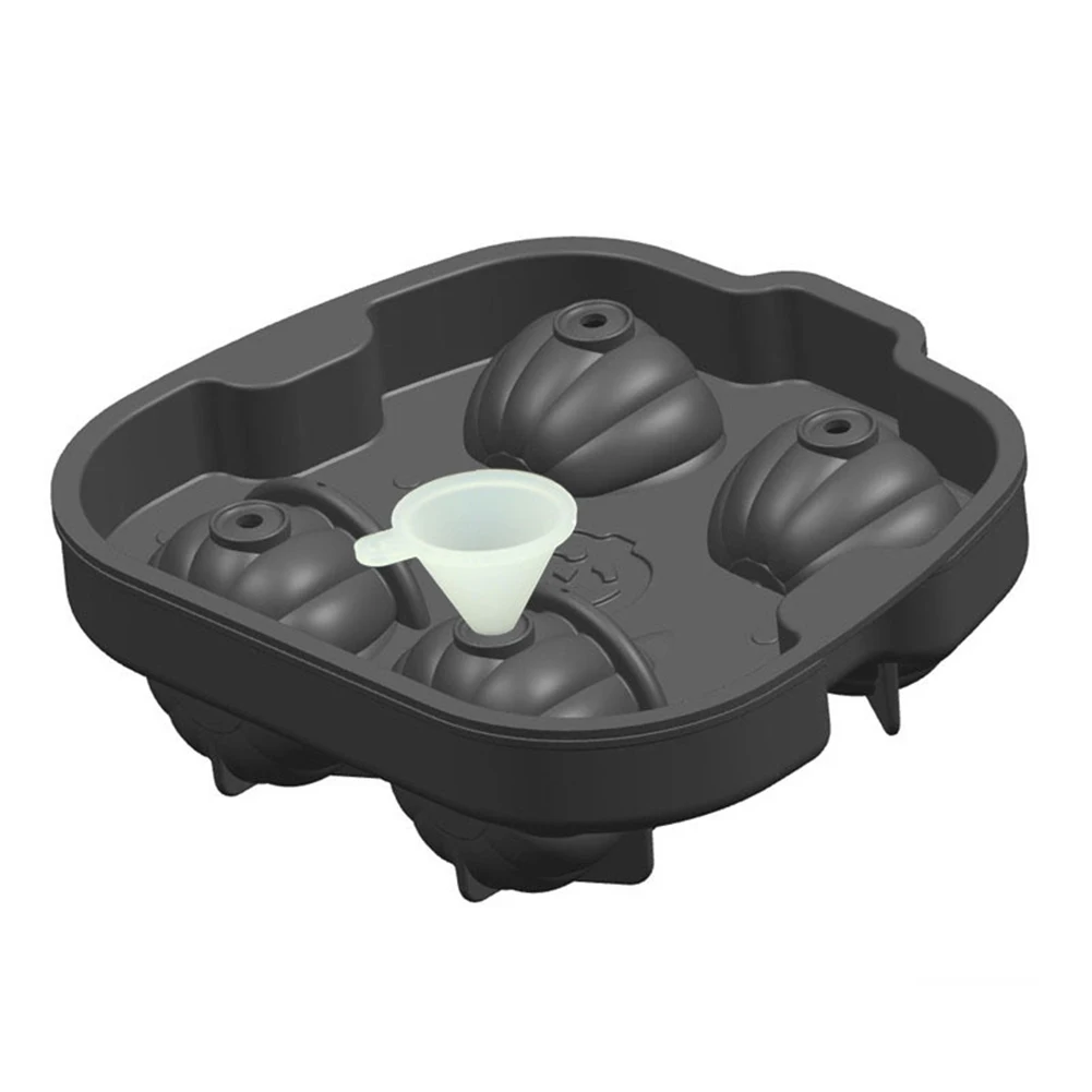 

3D Pumpkin Ice Block Tray with Lid Handmade Dessert Chocolate Cookies Cocktail Freeze Mold for Halloween Party Bar Kitchen